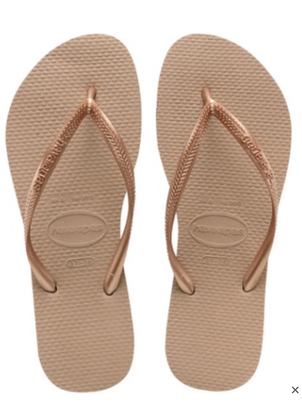 Havaianas Slim Flip Flops in Rose Gold Beige